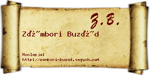 Zámbori Buzád névjegykártya